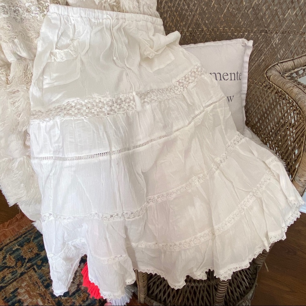 🚫 SOLD on Mercari 🚫 Spell White Flowy Skirt - Picture 4 of 8